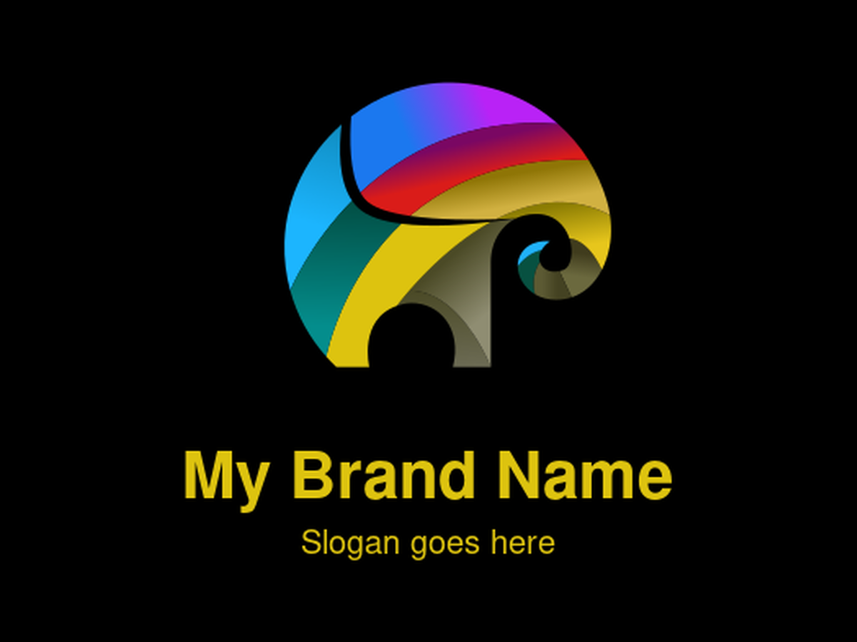 Vibrant Rainbow Gradient Elephant Logo Design for Eco-Friendly and Cultural Brands